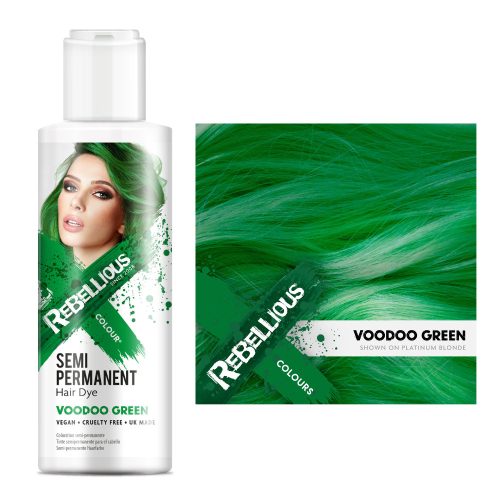 Rebellious Colour - Hajszínező Krém - Voodoo Green 100ml