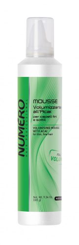 Brelil Numero Volumising Mousse with Acai 250 ml - Acai bogyó kivonatot tartalmazó dúsító hajhab vékonyszálú hajra 