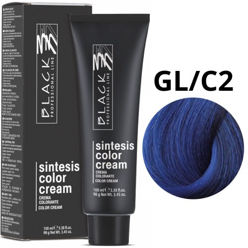 Black Professional Line Sintesis Color Cream - Tartós hajfesték Glam Colors Blue Oceano GL-C2 100ml 