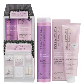   Paul Mitchell - Clean Beauty Shiny Blonde Karácsonyi Csomag (Sampon 250ml + Color Depositing Treatment - Gloss 150ml)