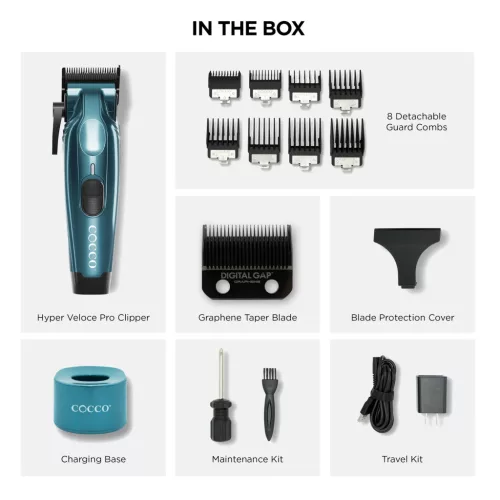 Cocco - Hyper Veloce Pro Clipper - Professzionális Hajvágó (Dark Teal)