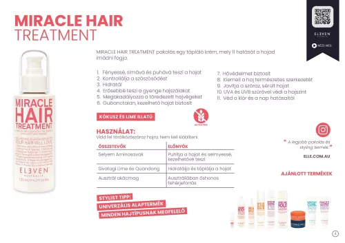 Eleven Australia - Miracle Hair Treatment - Krém Az Egészséges Hajért 125ml