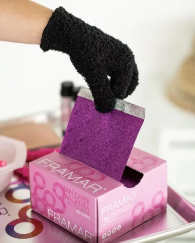 Framar Bleach Blenders melírozó kesztyűk (Pink+Fekete)