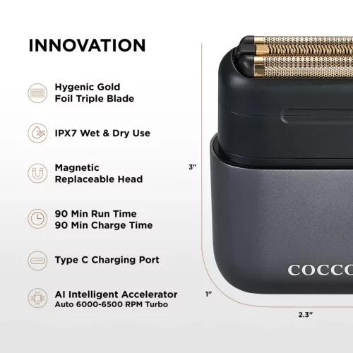 Cocco - Impacto Shaver - Professzionális Elektromos Borotva (Grey)