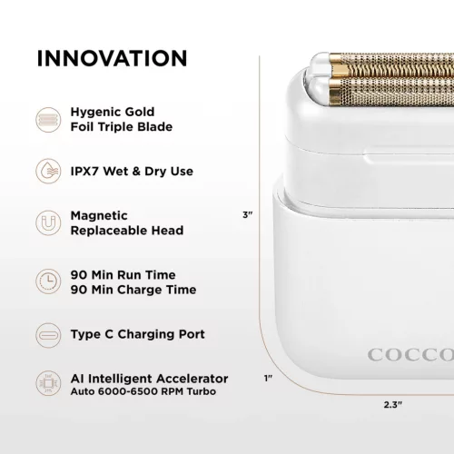 Cocco - Impacto Shaver - Professzionális Elektromos Borotva (White)