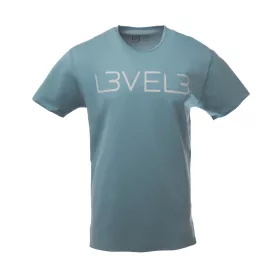 L3VEL3 - Classic T-Shirt - Logózott Póló (Kék, S)