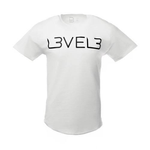 L3VEL3 - Classic T-Shirt - Logózott Póló (Fehér, S)