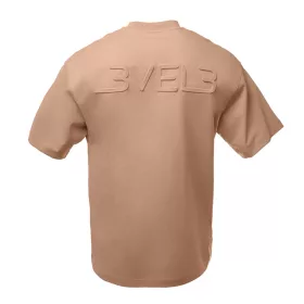   L3VEL3 - Oversized T-Shirt Back Logo - Oversized Póló, Hátsó Logóval (Bézs, L)