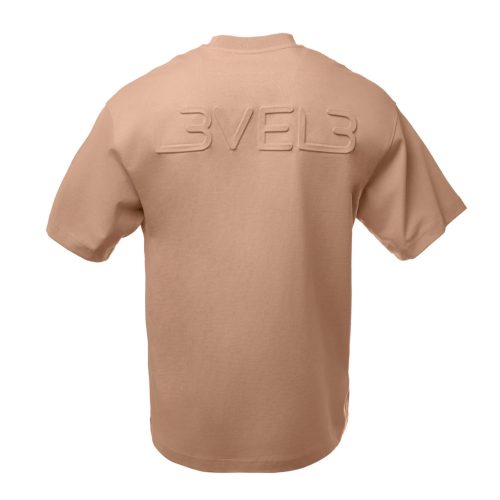 L3VEL3 - Oversized T-Shirt Back Logo - Oversized Póló, Hátsó Logóval (Bézs, L)