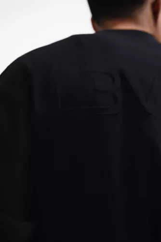 L3VEL3 - Oversized T-Shirt Back Logo - Oversized Póló, Hátsó Logóval (Sötét Szürke, L)
