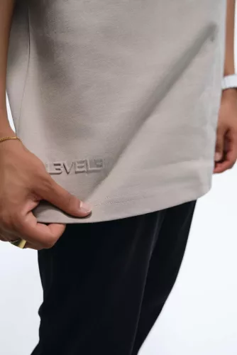 L3VEL3 - Oversized T-Shirt Back Logo - Oversized Póló, Hátsó Logóval (Fehér, L)
