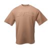 L3VEL3 - Oversized T-Shirt Front Logo - Oversized Póló, Elülső Logóval (Bézs, M)
