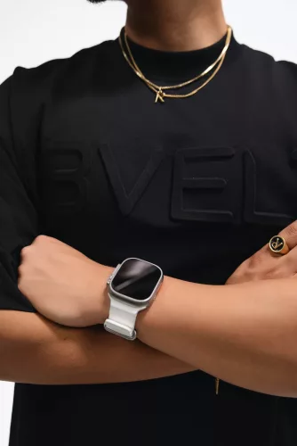L3VEL3 - Oversized T-Shirt Front Logo - Oversized Póló, Elülső Logóval (Bézs, L)