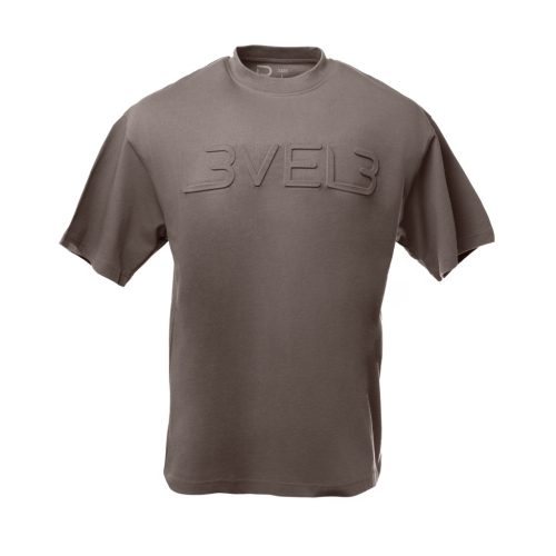 L3VEL3 - Oversized T-Shirt Front Logo - Oversized Póló, Elülső Logóval (Sötét Szürke, L)