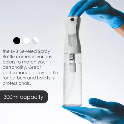 L3VEL3 - Beveled Spray Bottle - Vizező 300ml (Fehér-Átlátszó)