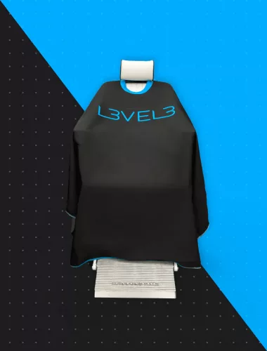 L3VEL3 - Cape With Rubber Neck - Beterítő Kendő Gumírozott Nyakrésszel (Fekete-Kék)