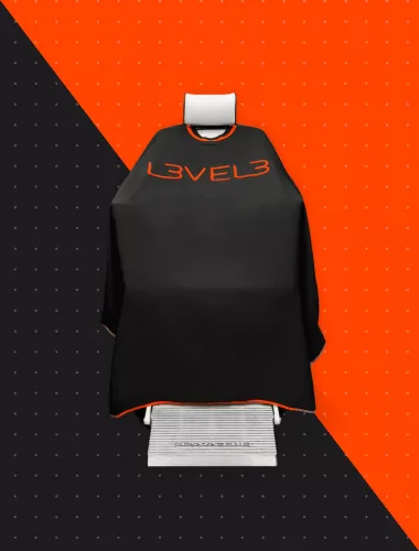 L3VEL3 - Cape With Rubber Neck - Beterítő Kendő Gumírozott Nyakrésszel (Fekete-Piros)