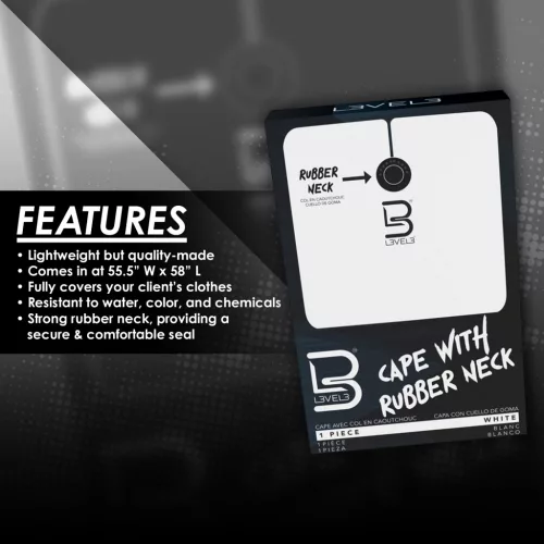 L3VEL3 - Cape With Rubber Neck - Beterítő Kendő Gumírozott Nyakrésszel (Fehér)