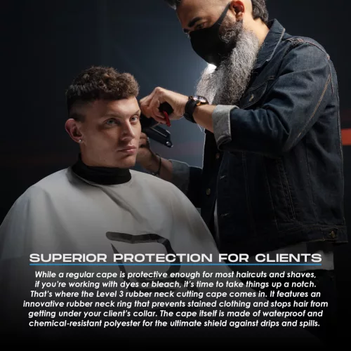 L3VEL3 - Cape With Rubber Neck - Beterítő Kendő Gumírozott Nyakrésszel (Fehér)