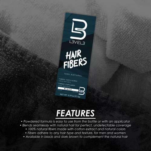 L3VEL3 - Hair Fibers - Hajrost 27,5g (Fekete)
