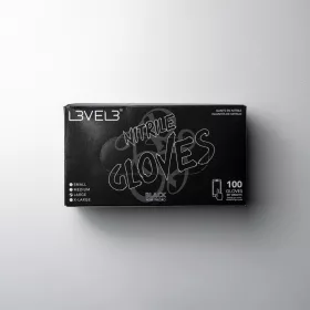   L3VEL3 - Nitrile Gloves - Nitril Gumikesztyű - 100 db (Black, M)