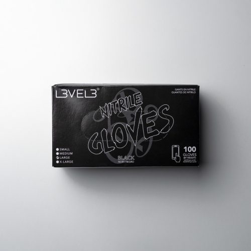 L3VEL3 - Nitrile Gloves - Nitril Gumikesztyű - 100 db (Black, M)