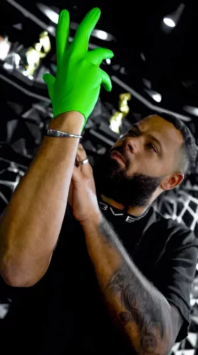 L3VEL3 - Nitrile Gloves - Nitril Gumikesztyű - 100 db (Lime, L)