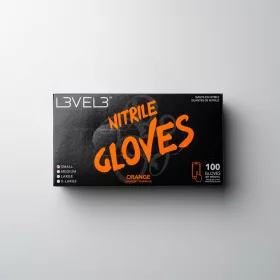   L3VEL3 - Nitrile Gloves - Nitril Gumikesztyű - 100 db (Orange, M)