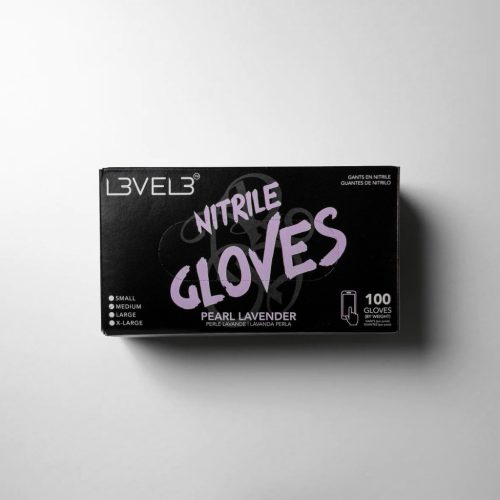 L3VEL3 - Nitrile Gloves - Nitril Gumikesztyű - 100 db (Pearl Lavender, M)