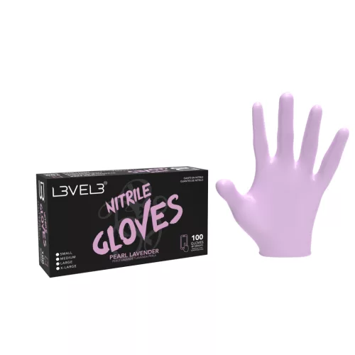 L3VEL3 - Nitrile Gloves - Nitril Gumikesztyű - 100 db (Pearl Lavender, M)