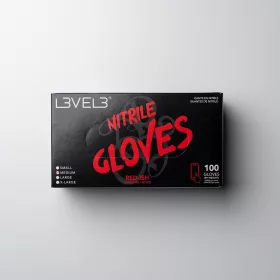   L3VEL3 - Nitrile Gloves - Nitril Gumikesztyű - 100 db (Red-ish, XL)