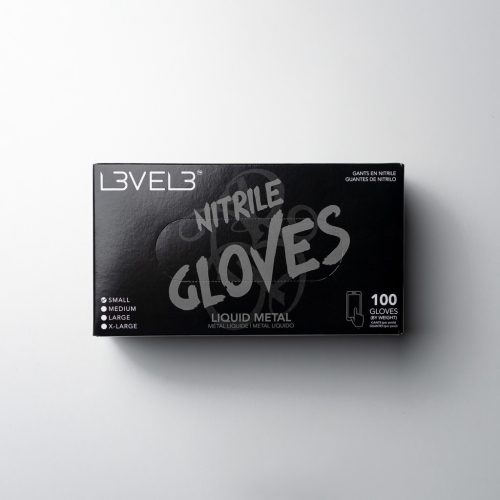 L3VEL3 - Nitrile Gloves - Nitril Gumikesztyű - 100 db (Liquid Metal, M)