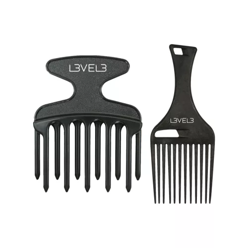 L3VEL3 - Hair Pick Comb Set - 2 Darabos Afrofésű Szett