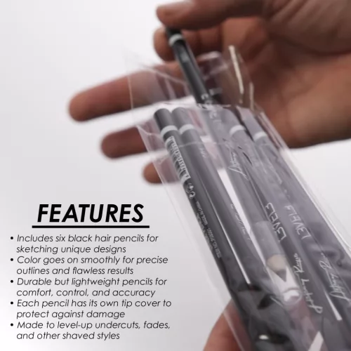 L3VEL3 - Liner Pencils - 6 Darabos Fekete Kontúrceruza Szett