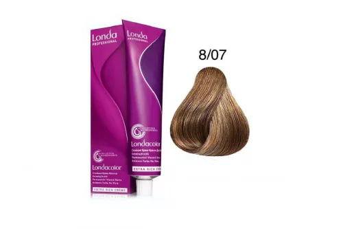 Londa Color Permanente Cremehaarfarbe 8/07 – 60 Ml Mit Bis Zu 100% Weißabdeckung