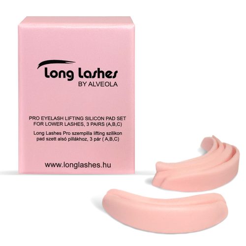 Long Lashes Pro szempilla lifting szilikon pad szett alsó pillákhoz, 3 pár (A,B,C)