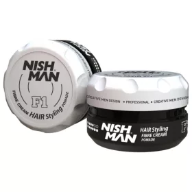   Nishman - Hair Styling Fibre Cream Pomade (F1) - Vízbázisú Rost Fényes Wax 100ml