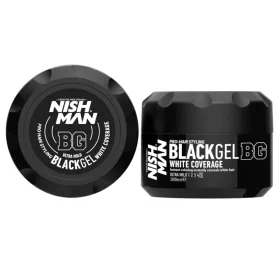   Nishman - Hair Styling Black Gel (White Coverage) - Fekete Színező Hajzselé 300ml