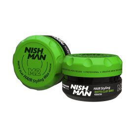   Nishman - Matte Clay Wax Keratin (M2) - Vízbázisú Matt Hajwax 100ml