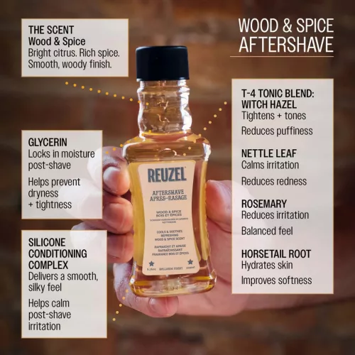 Reuzel - Wood & Spice Aftershave - Borotválkozás Utáni Arcszesz 100ml