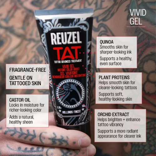 Reuzel - VIVID Gel - Tetoválás Hidratáló és Színélénkítő Gél 100ml