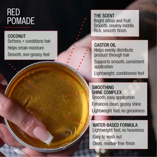 Reuzel - Red Pomade - Közepes Tartású, Magas Fényű Vízoldható Pomádé 95g