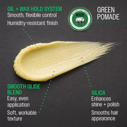 Reuzel - Green Pomade Grease - Közepes Tartású Olajbázisú Pomádé 95g
