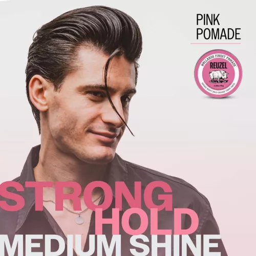 Reuzel - Pink Pomade Grease - Extra Erős Tartású Olajbázisú Pomádé 95g