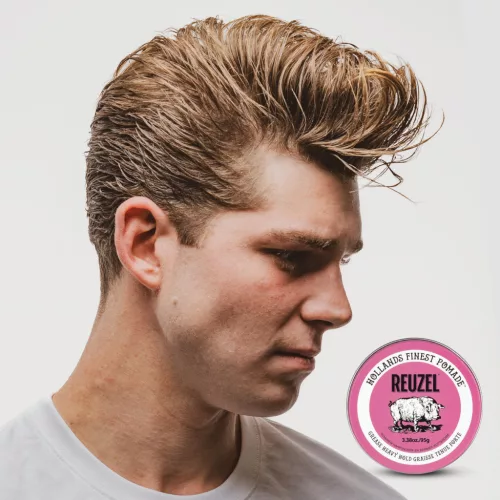 Reuzel - Pink Pomade Grease - Extra Erős Tartású Olajbázisú Pomádé 95g