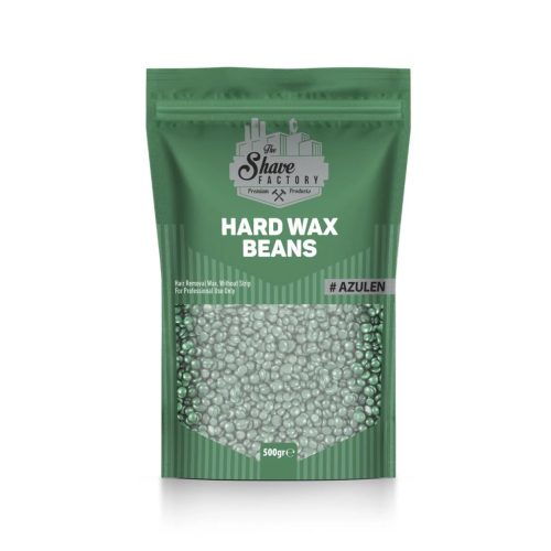 The Shave Factory - Hard Wax Beans Azulen - Azulénes, Zöld Borsógyanta 500g