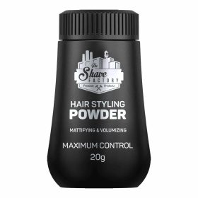   The Shave Factory - Hair Styling Powder - Matt Hatású és Volumenizáló Hajpor 20g (Fekete, csepp alakú)