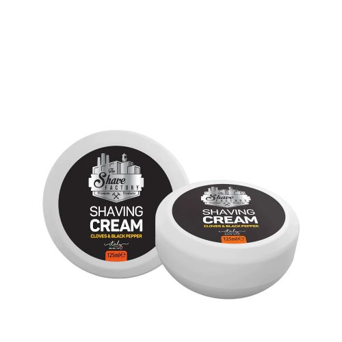 The Shave Factory - Shaving Cream Cloves & Black Pepper - Borotvakrém Szegfűszeg és Fekete Bors Ilattal 125ml