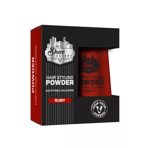 The Shave Factory - Hair Styling Powder Ruby - Matt Hatású és Volumenizáló Hajpor 20g (Vörös, csepp alakú)