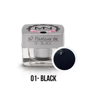 Mystic Nails 3D Gyurma Zselé 01 Black (Fekete) 3,5g